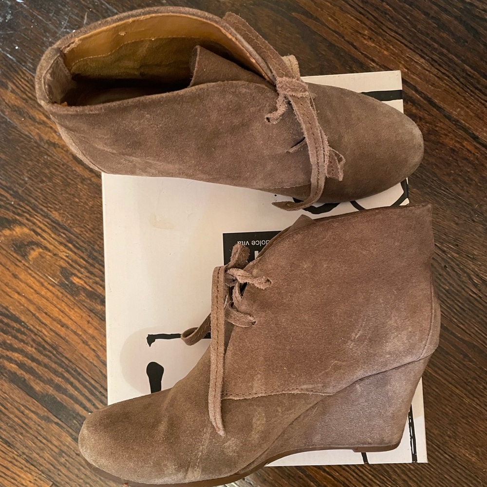 Dolce Vita suede tie-bootie wedges